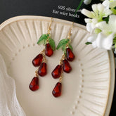 Pomegranate Dangle Earrings, Pomegranate Seed Earrings, Pomegranate persephone earrings, Unique Fruit Earrings Dangle